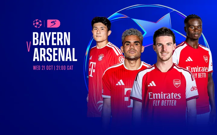 Cartel de la previa del Bayern Múnich contra Arsenal en la Champions.