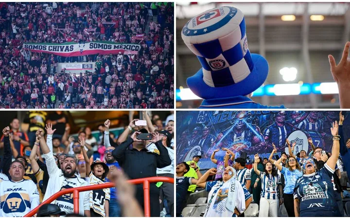 Aficiones de clubes de la Liga MX en las tribunas. Imagen de archivo.