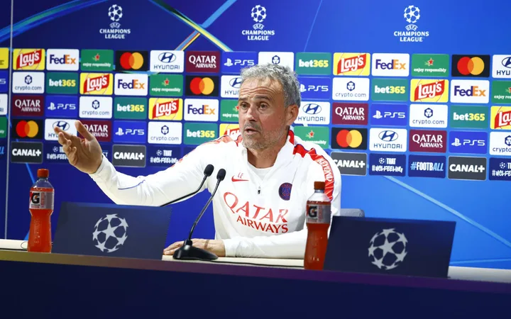Luis Enrique durante la rueda de prensa del Paris Saint-Germain.