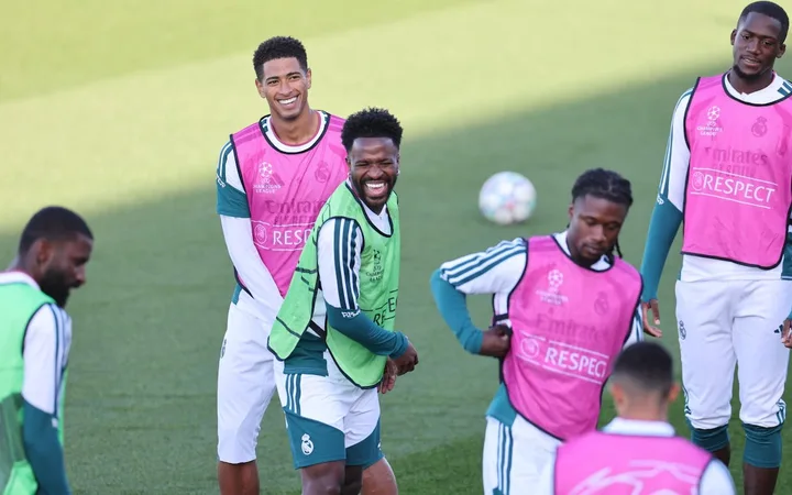 Jugadores del Real Madrid durante una sesión de entrenamiento.