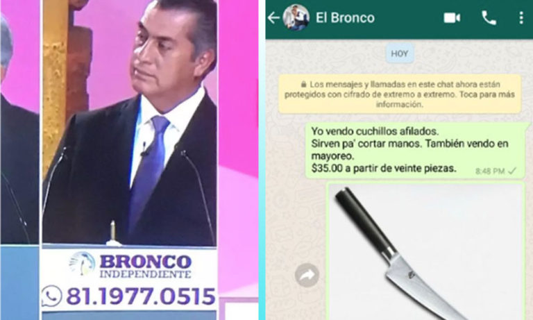 El Bronco puso su WhatsApp en el debate y la gente mandó estas maravillas de mensajes