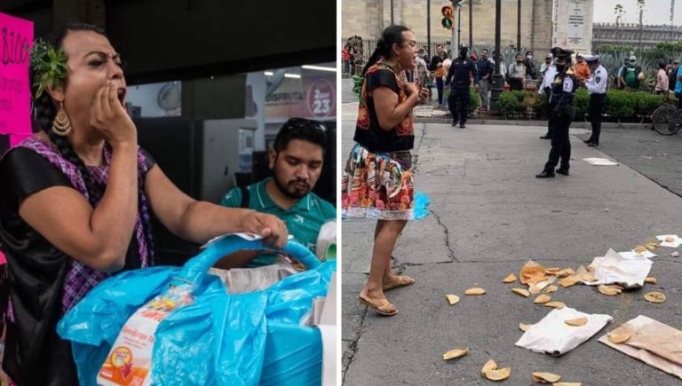 Lady Tacos de Canasta denuncia a policías que le tiraron su mercancía en plena calle