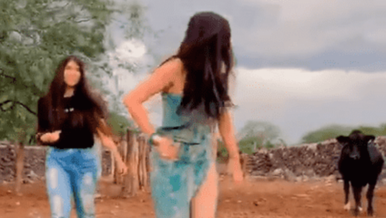 VIDEO: Ana Bárbara estuvo a punto de ser cornada mientras grababa un TikTok