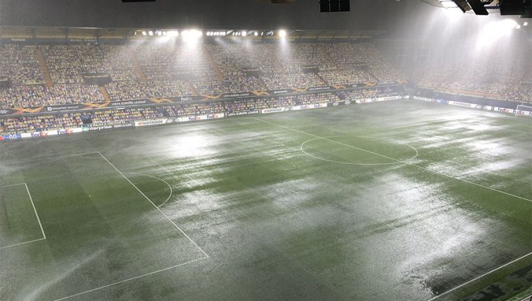 Video: la impresionante tormenta que hizo que se aplazara el partido del Villarreal