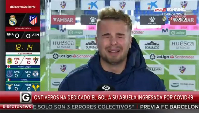 Video: Jugador del Huesca dedica gol a su abuela hospitalizada por coronavirus