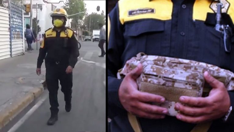 VIDEO: Policía de la CDMX se vuelve viral por devolver una mochila y salvar la vida de una mujer