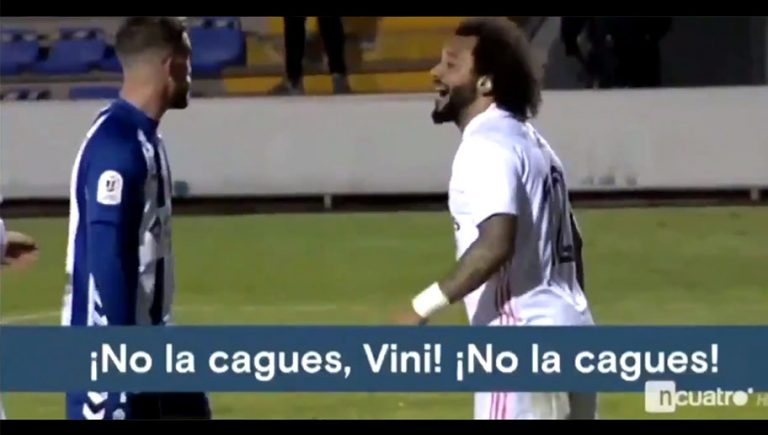 Video: Marcelo a Vinicius previo al gol del Alcoyano “No la cagues”.