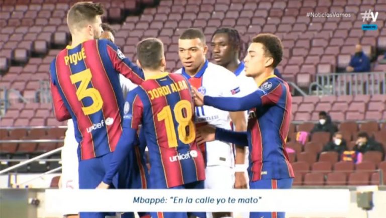 Video: Mbappé amenaza a Jordi Alba: “En la calle, yo te mato”