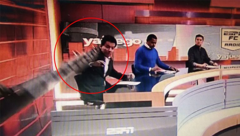 Video: Impresionante accidente en el set de ESPN Colombia con programa en vivo, aplasta a analista