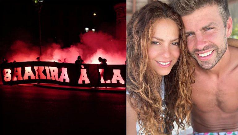 Ultras del PSG exponen una manta con mensajes misóginos a Shakira que indignan al mundo entero