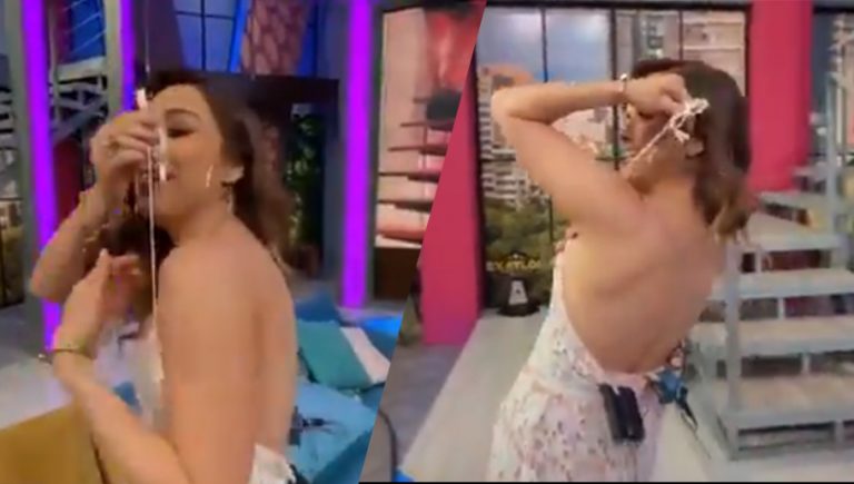 VIDEO: Cynthia Rodríguez rompe su vestido de la emoción por ver a Camilo en Venga la Alegría