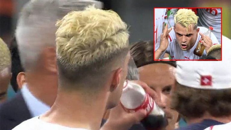 Video: Granit Xhaka se toma una Coca-Cola antes de la tanda de penales que dio el pase a Suiza