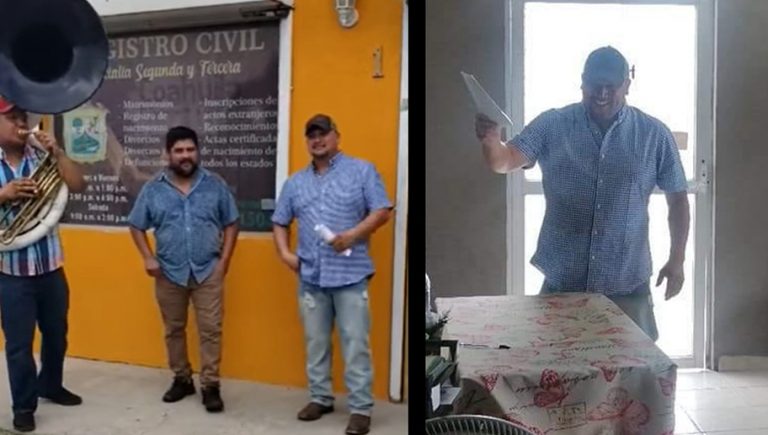 VIDEO VIRAL: Hombre firma el divorcio y festeja con música de banda afuera del Registro Civil