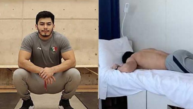 VIDEO: Atleta Mexicano prueba las camas “anti-sexo” de la Villa Olímpica en Tokio