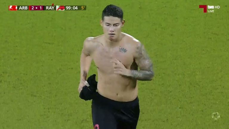 Video: el desplante de James Rodríguez al ser expulsado que podría costarle 24 partidos
