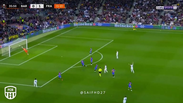 Video: el golazazo de Santos Borré que dejó al Barcelona fuera de la Europa League