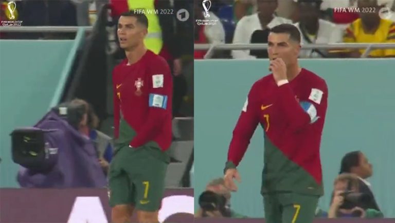 Video: Cristiano saca algo de su calzoncillo y se lo come a medio partido