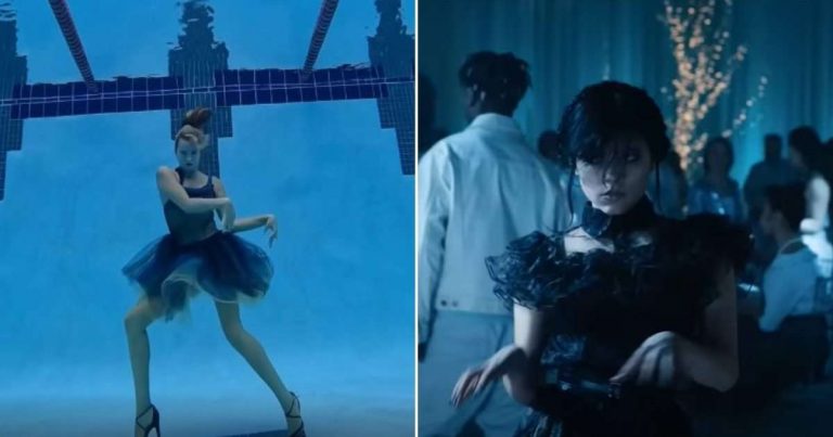 VIDEO: Campeona mundial de nado sincronizado recrea baile de Merlina bajo el agua