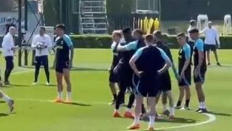 Video: fuerte pelea entre compañeros previo al partido de la UEFA Champions League