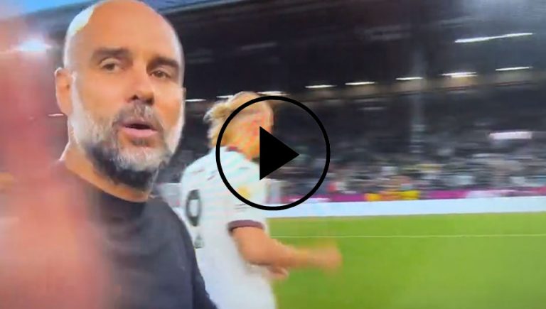 Video: Pep Guardiola estalla contra Haaland y agrede a camarógrafo en el medio tiempo